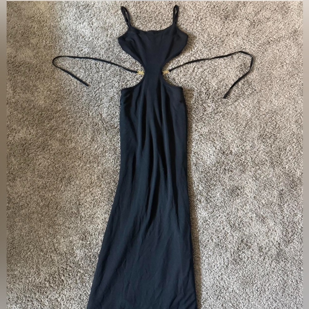 Princess Polly Black Tie Cutout Dress
